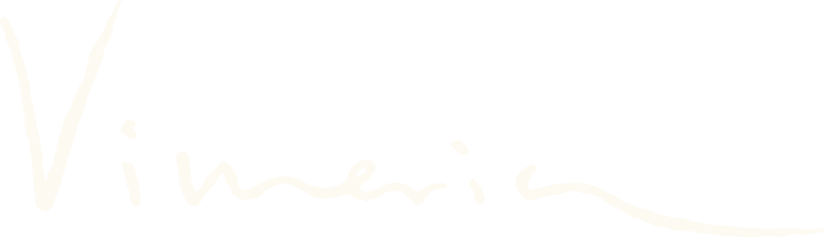 handwritten vimeria logo in white