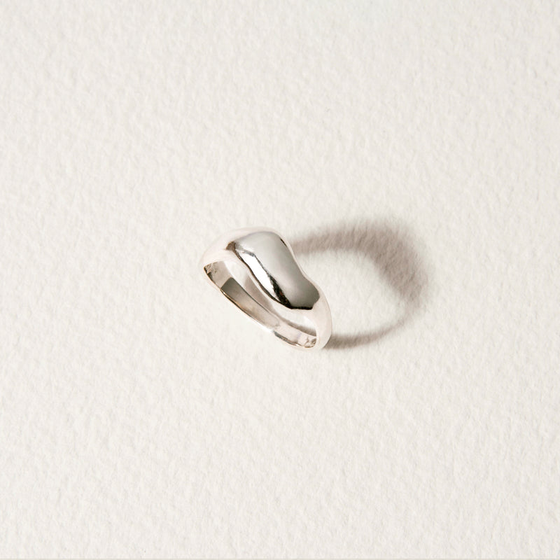 Vimeria unique sculptural sterling silver handmade jewelry, sterling silver ring, abstract fluid jewelry