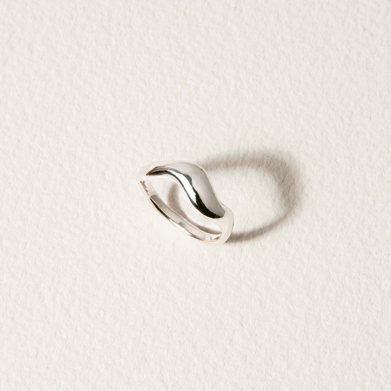 Vimeria unique sculptural sterling silver handmade jewelry, sterling silver ring, abstract fluid jewelry