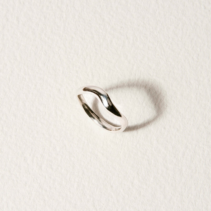 Vimeria unique sculptural sterling silver handmade jewelry, sterling silver ring, abstract fluid jewelry