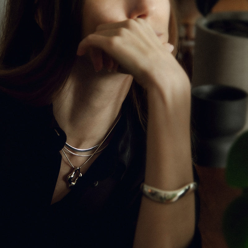 unique sculptural sterling silver handmade jewelry, organic silver jewelry