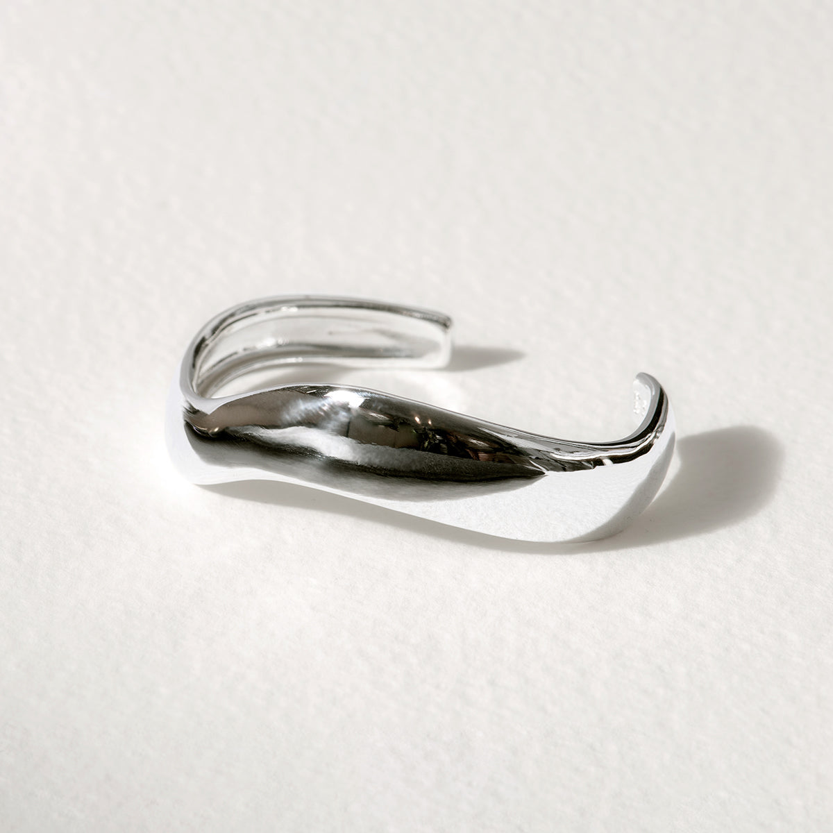 silver cuff, unique sculptural sterling silver handmade jewelry, organic silver jewelry