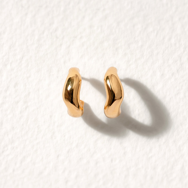 Vimeria unique sculptural sterling silver handmade jewelry, sterling silver studs earrings abstract fluid jewelry, gold sculptural earrings