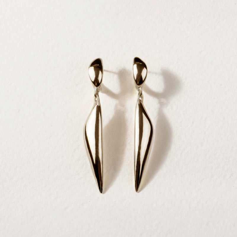 unique sculptural sterling silver earrings handmade jewelry, silver statement earrings